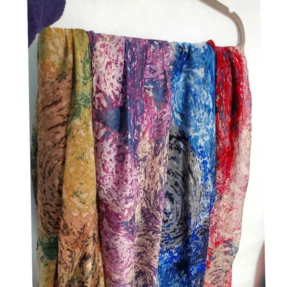 NEW! Beautiful Lightweight Abstract Swirl Scarf ~ Choose Your Color - Picture 1 of 13
